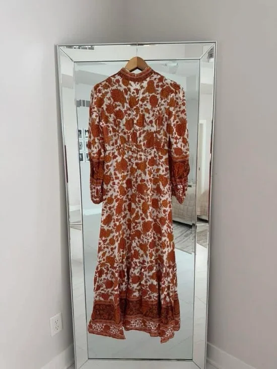 Zimmermann Rust and Cream Floral Maxi Dress - Picture 3 of 3